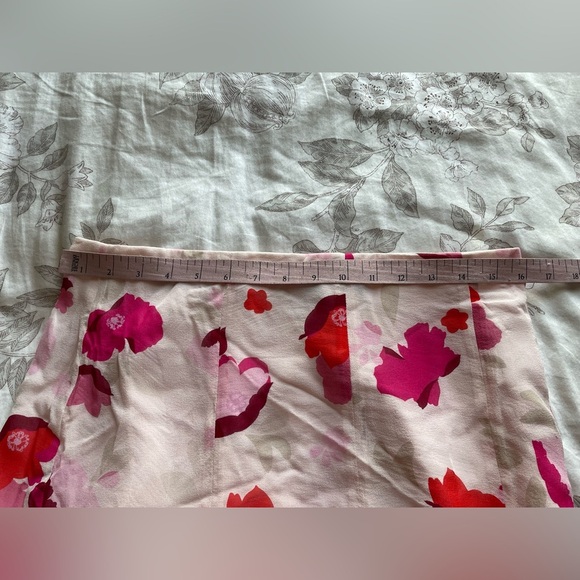 Express Y2K Silk Pink Floral Mini Slip Skirt 4 Fairy Balletcore Feminine Dainty - Picture 8 of 9